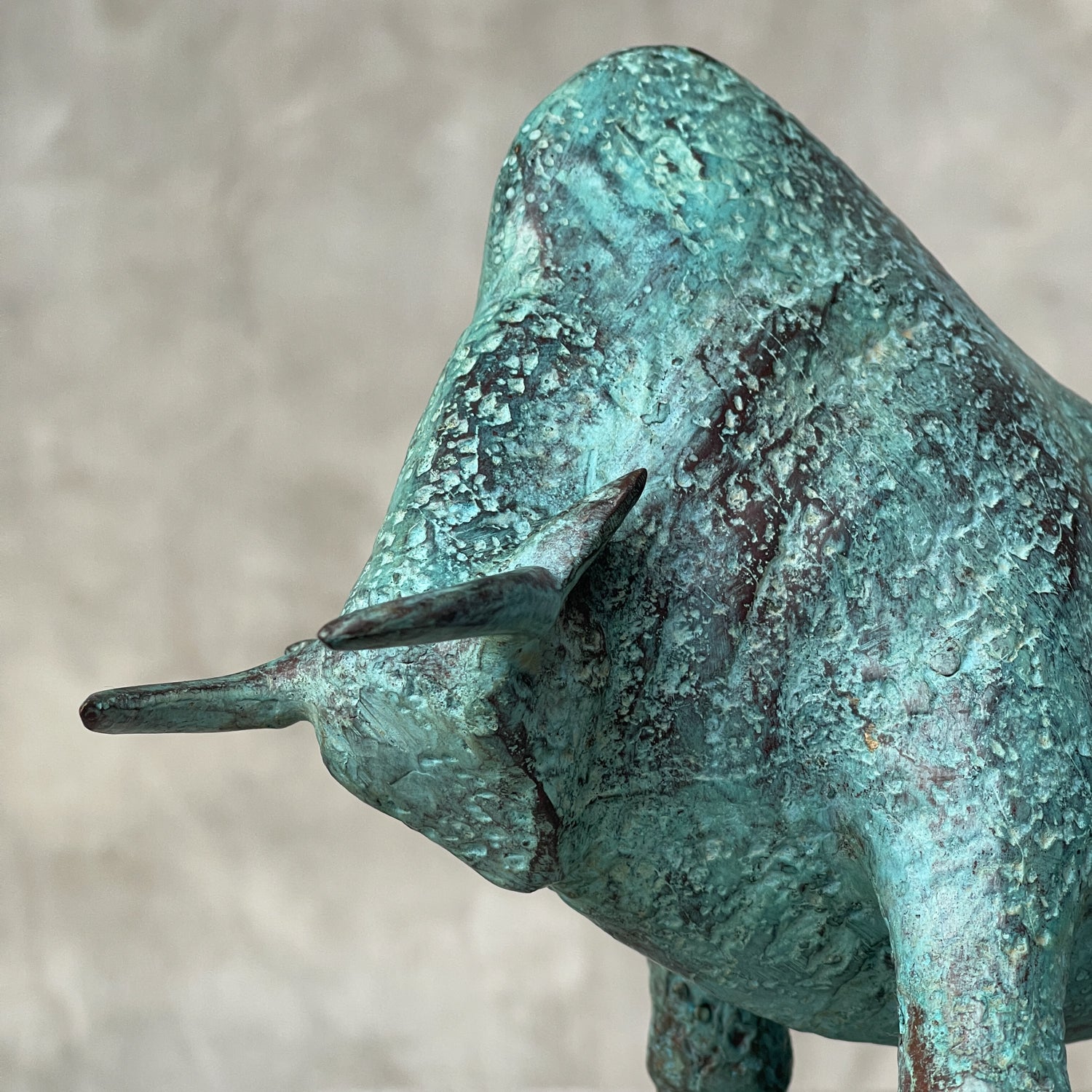Patinated Charging American Bison