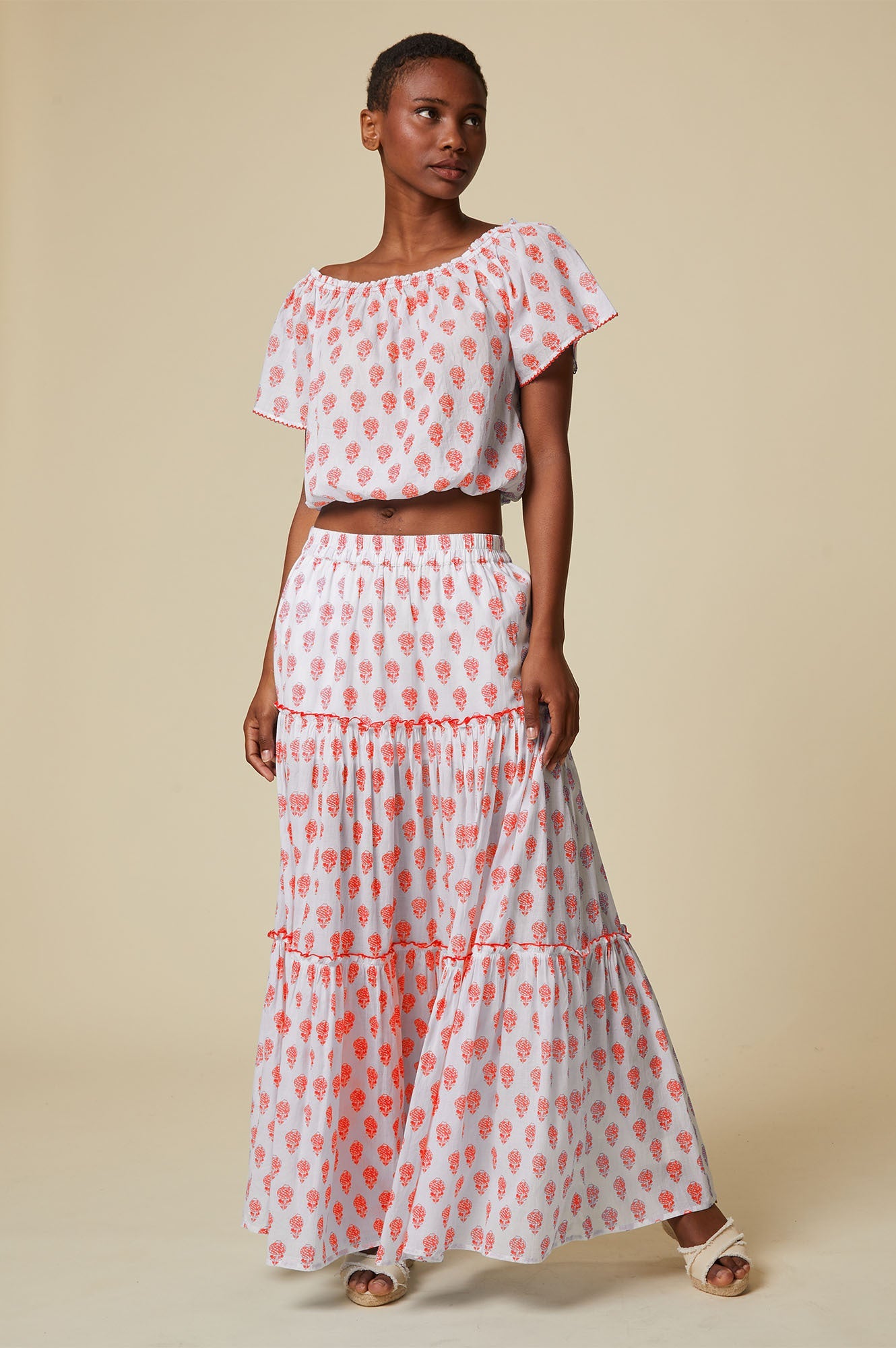 Bea Skirt | Pineapple White/Red