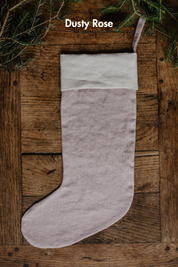 Linen Christmas Stocking