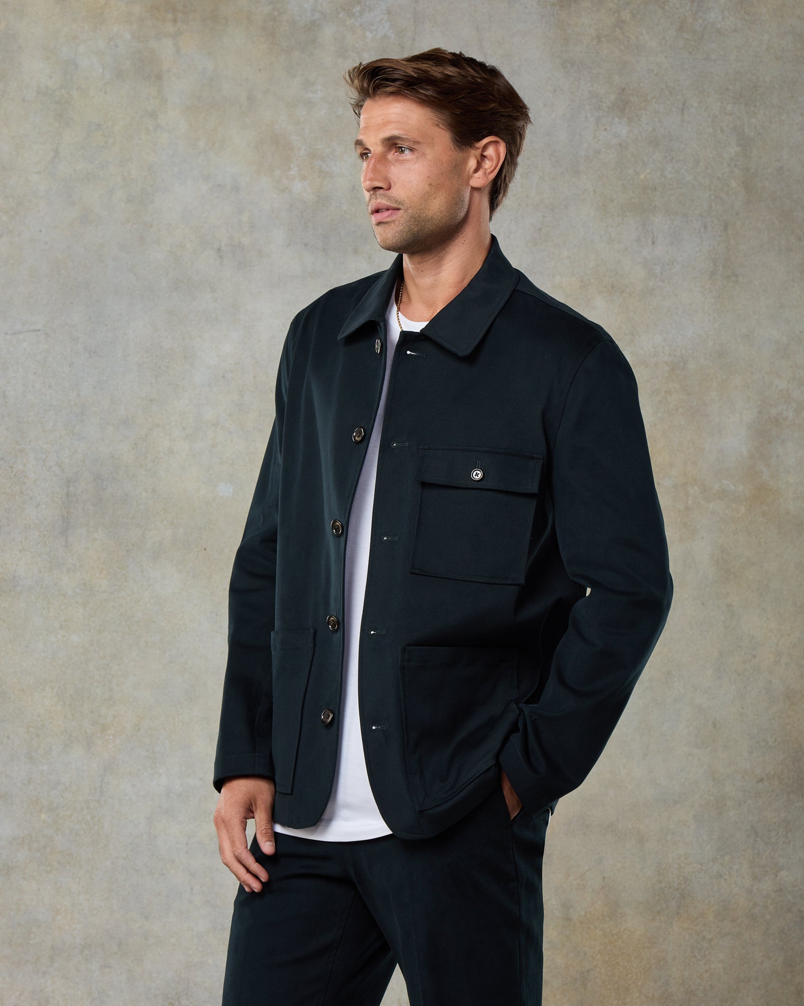 Mens Petrol Cotton Jacket