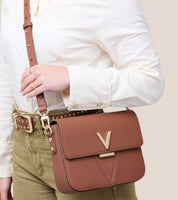Margot Vegan Bio-Based Bamboo Leather Crossbody in Brown
