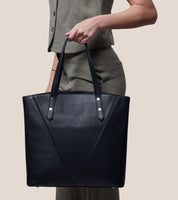 Honor Vegan Bio-Based Bamboo Leather Tote Bag in Black