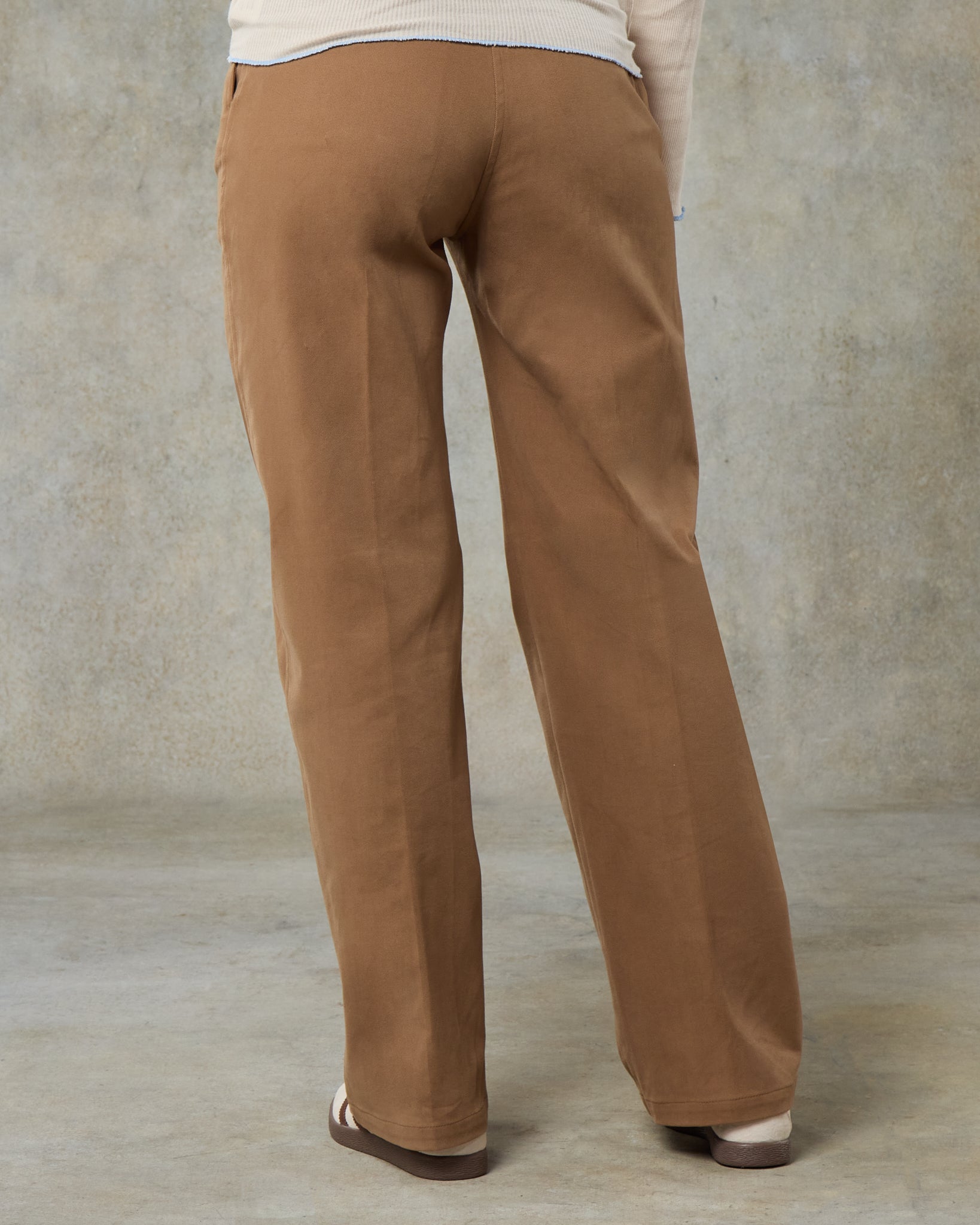 Womens Mocha Cotton Trouser