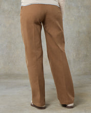 Womens Mocha Cotton Trouser