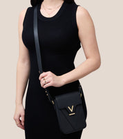 Luna Compact Vegan Bio-Based Bamboo Phone Bag in Black