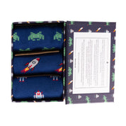 Outer Space Sock Box - 3 Pairs of Bamboo Socks (His)