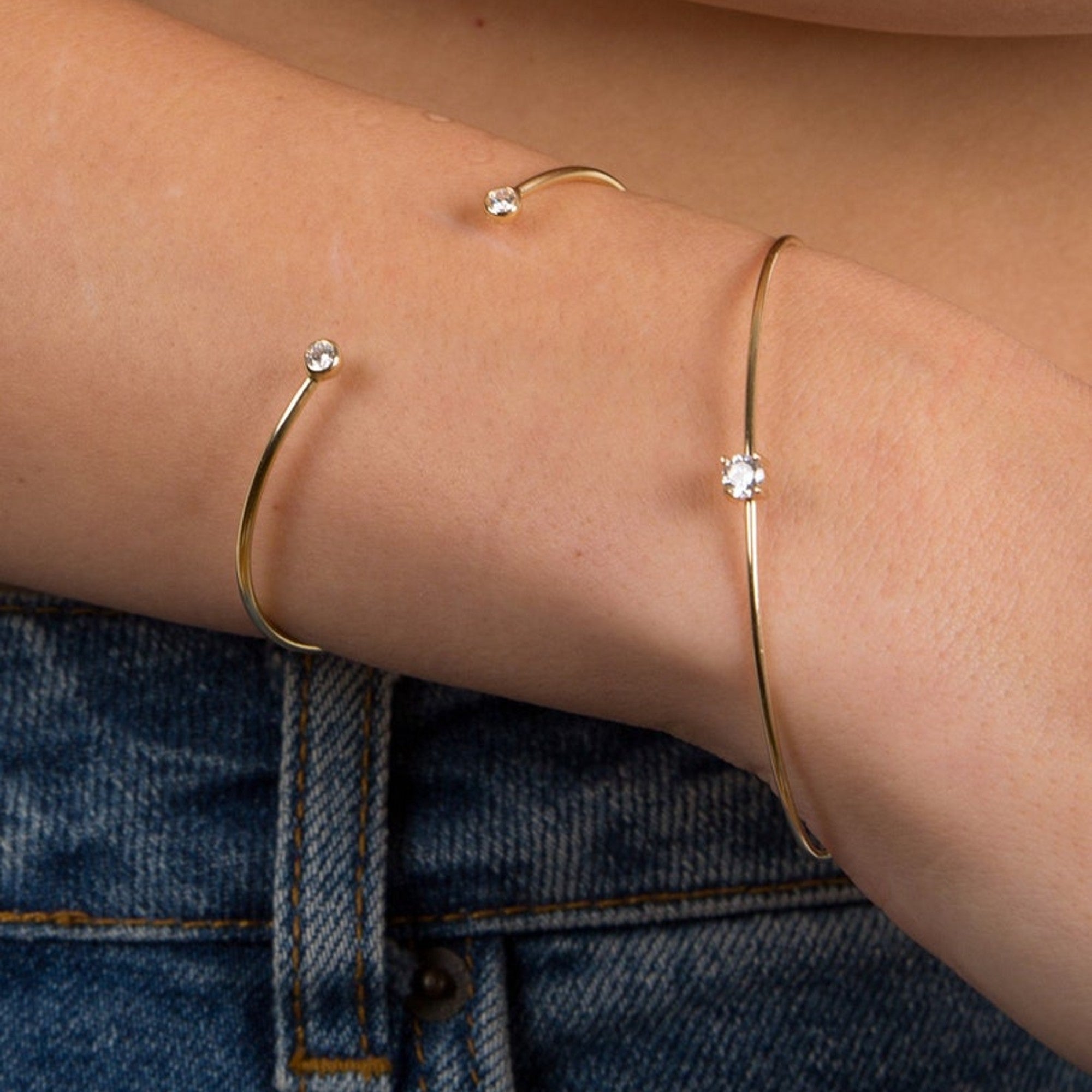 Starlight Diamond Cuff Ends Bracelet