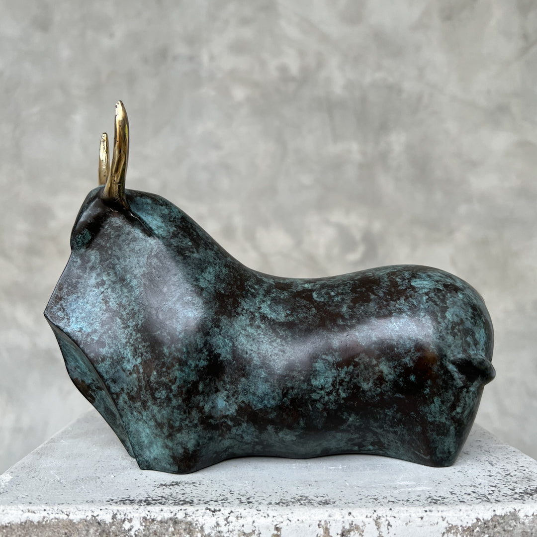 Patinated Heavy Bronze Bull