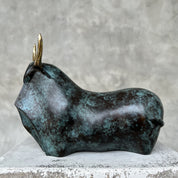 Patinated Heavy Bronze Bull