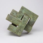 Patinated Endless Knot Cubist Sculpture Large