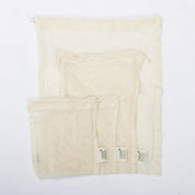 100% Organic Cotton Drawstring Bags (4pcs pack)