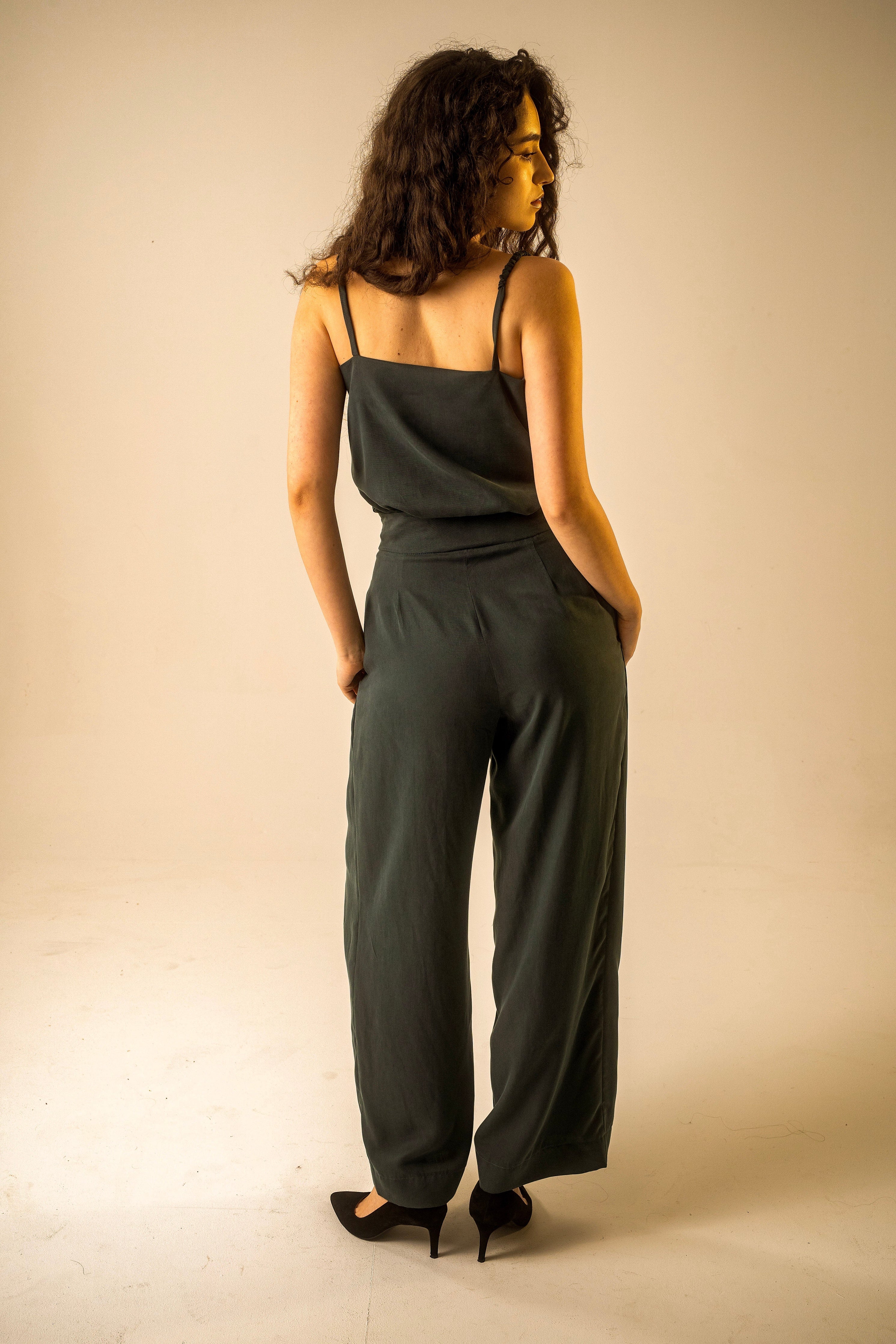 Teal Cowl Camisole Top