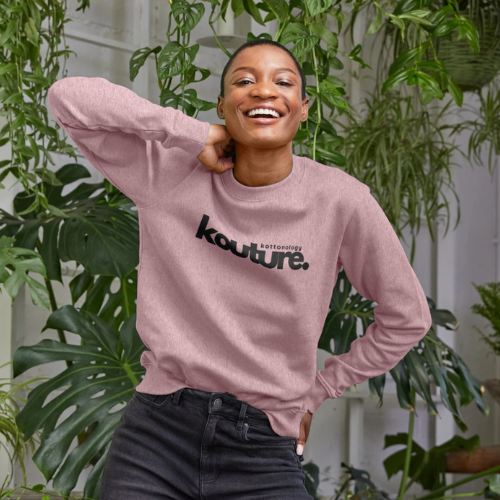 Womens Kottonology Kouture Sweatshirt – Recycled & 100% Organic Cotton, Sunset Pink
