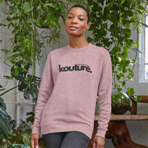 Womens Kottonology Kouture Sweatshirt – Recycled & 100% Organic Cotton, Sunset Pink