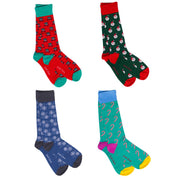 Motif Christmas Drawer Box - 4 Pairs of Bamboo Socks (His)