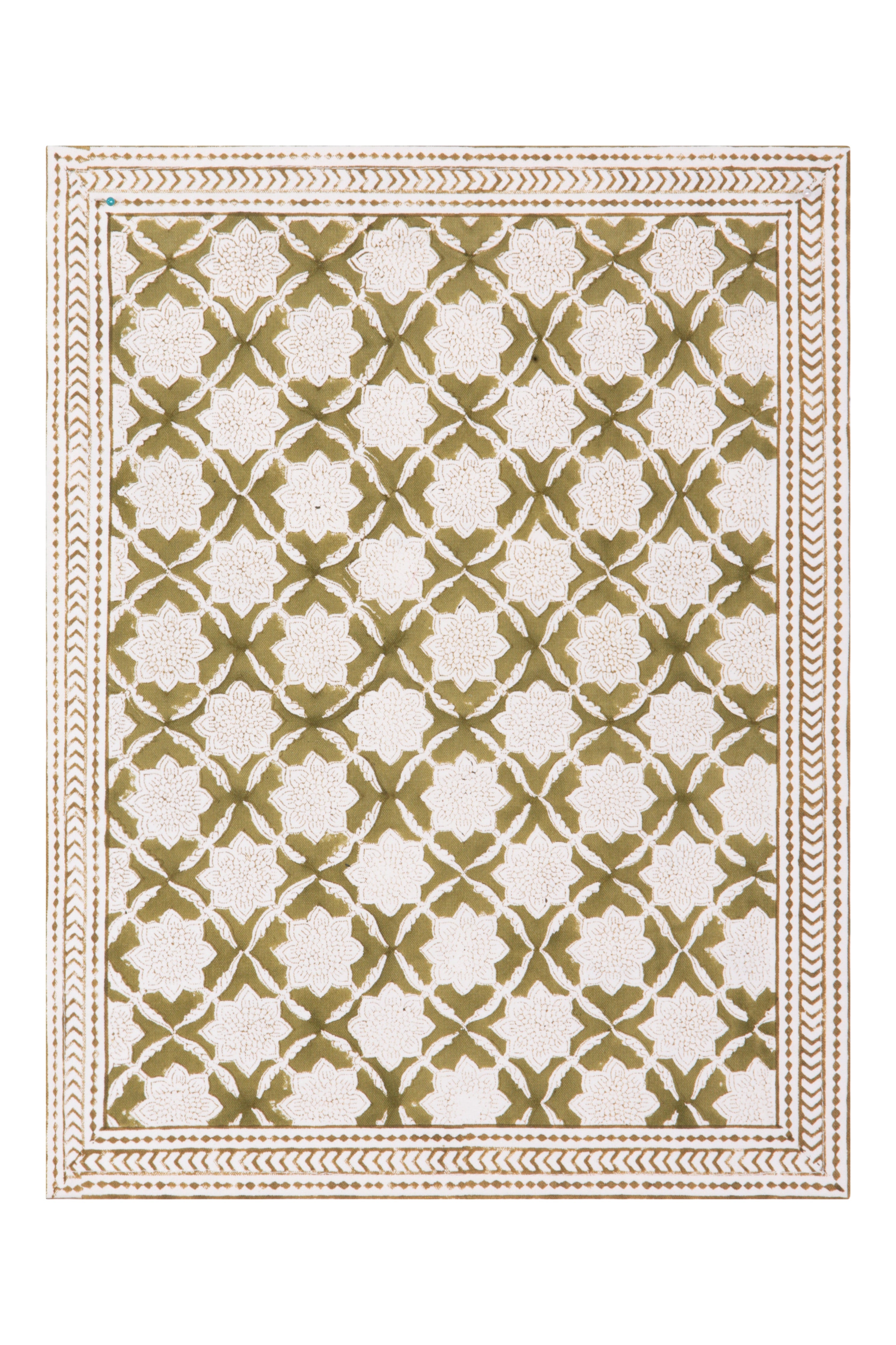 Bordered Mat 35 X 45 Cms Place Mat Cotton Olive One Size