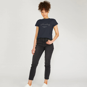Womens Navy Crew Neck T-Shirt