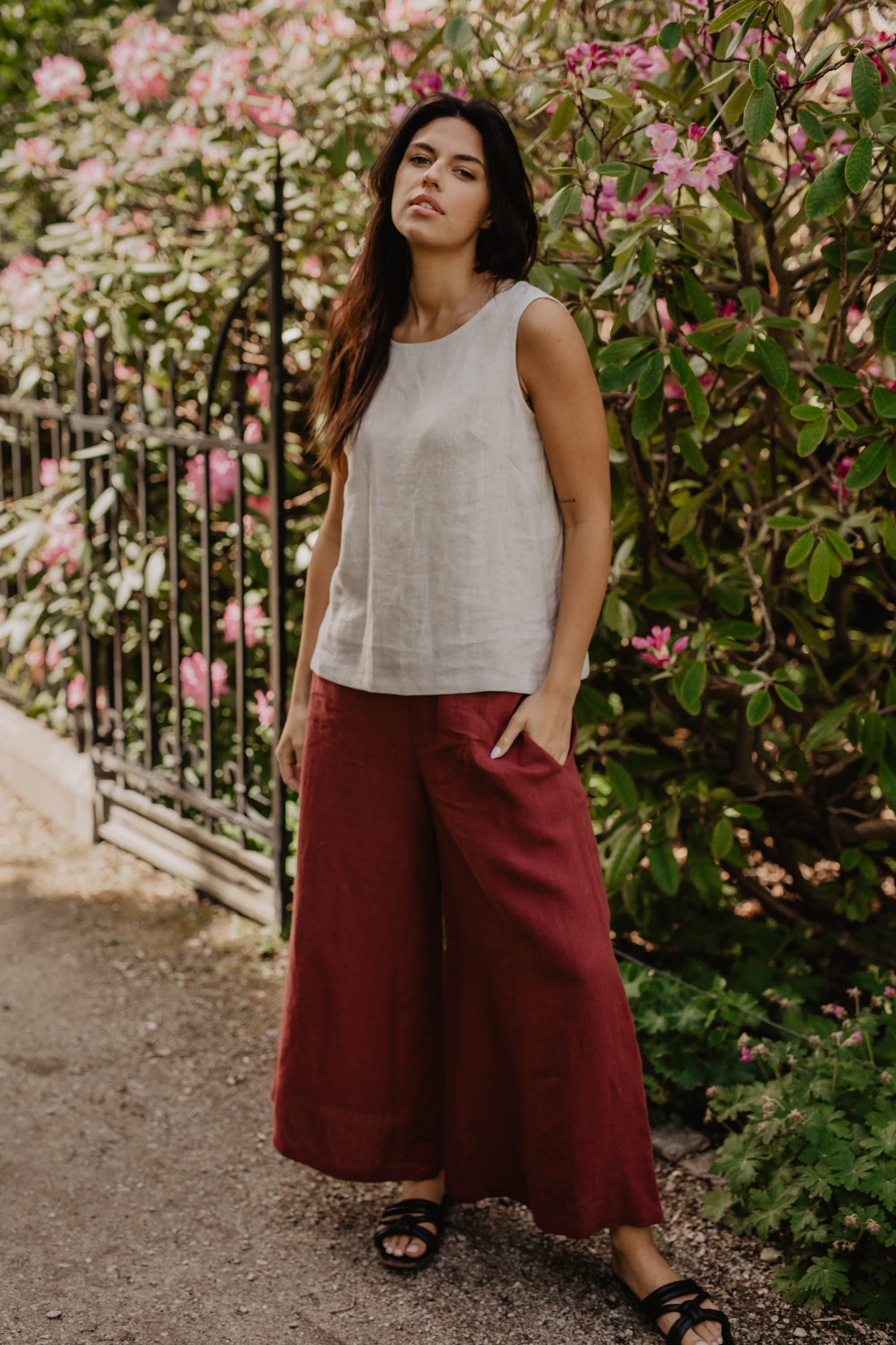 Classical linen top COLETTE