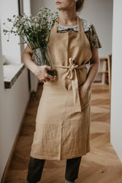 Linen bib apron