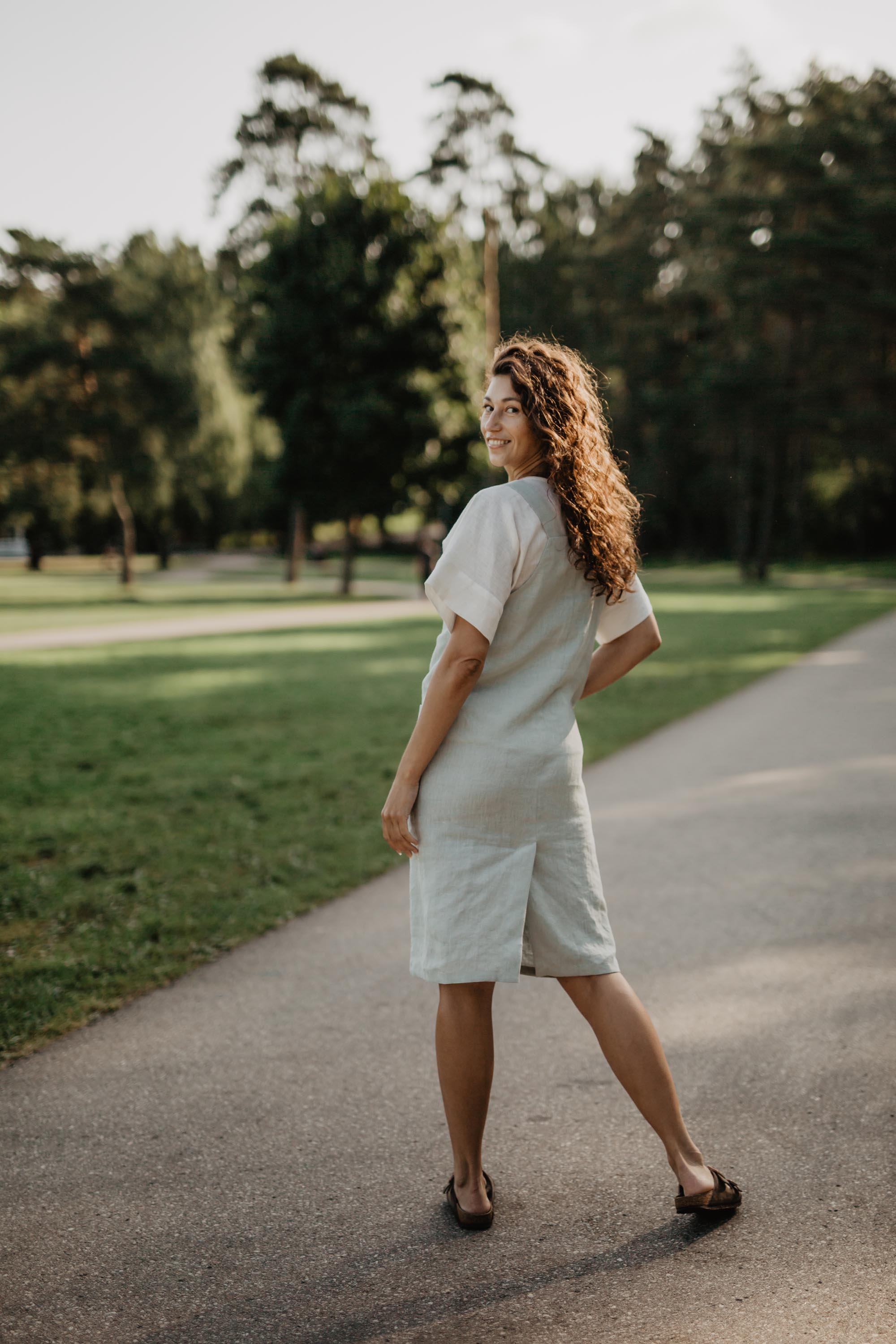 Linen apron dress JADE