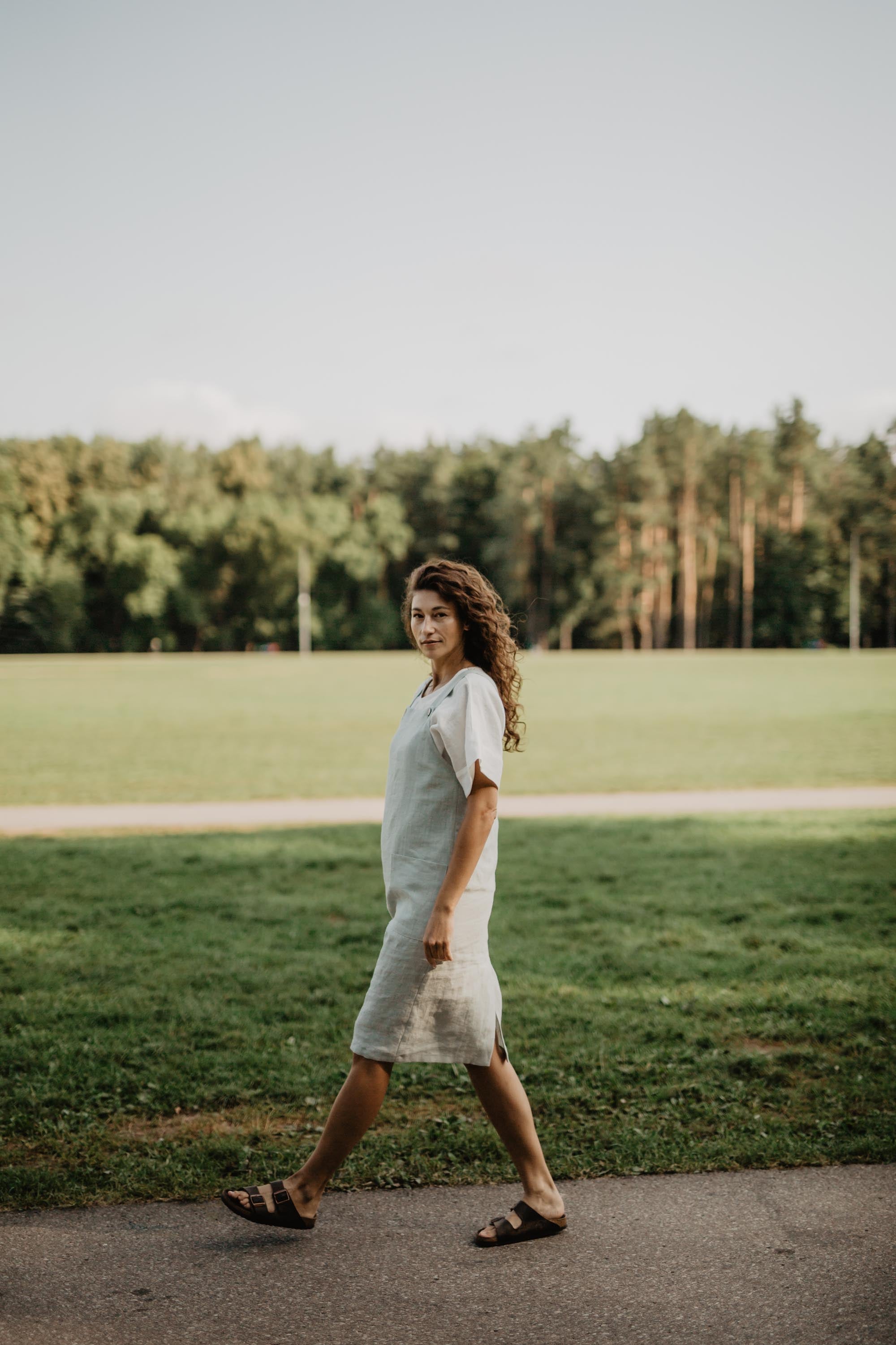 Linen apron dress JADE