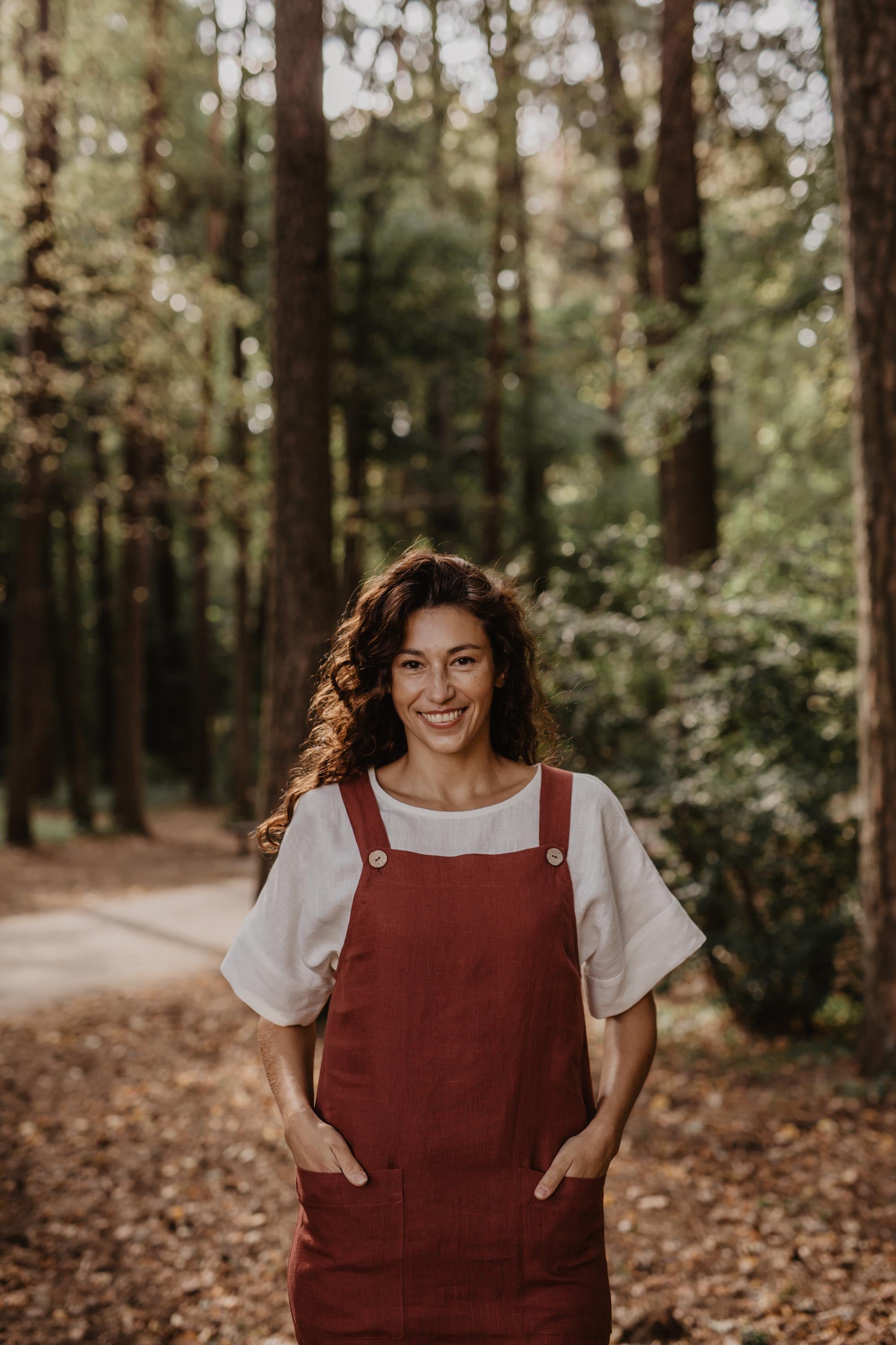 Linen apron dress JADE