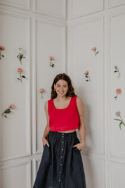 Mini linen crop top PIPPA