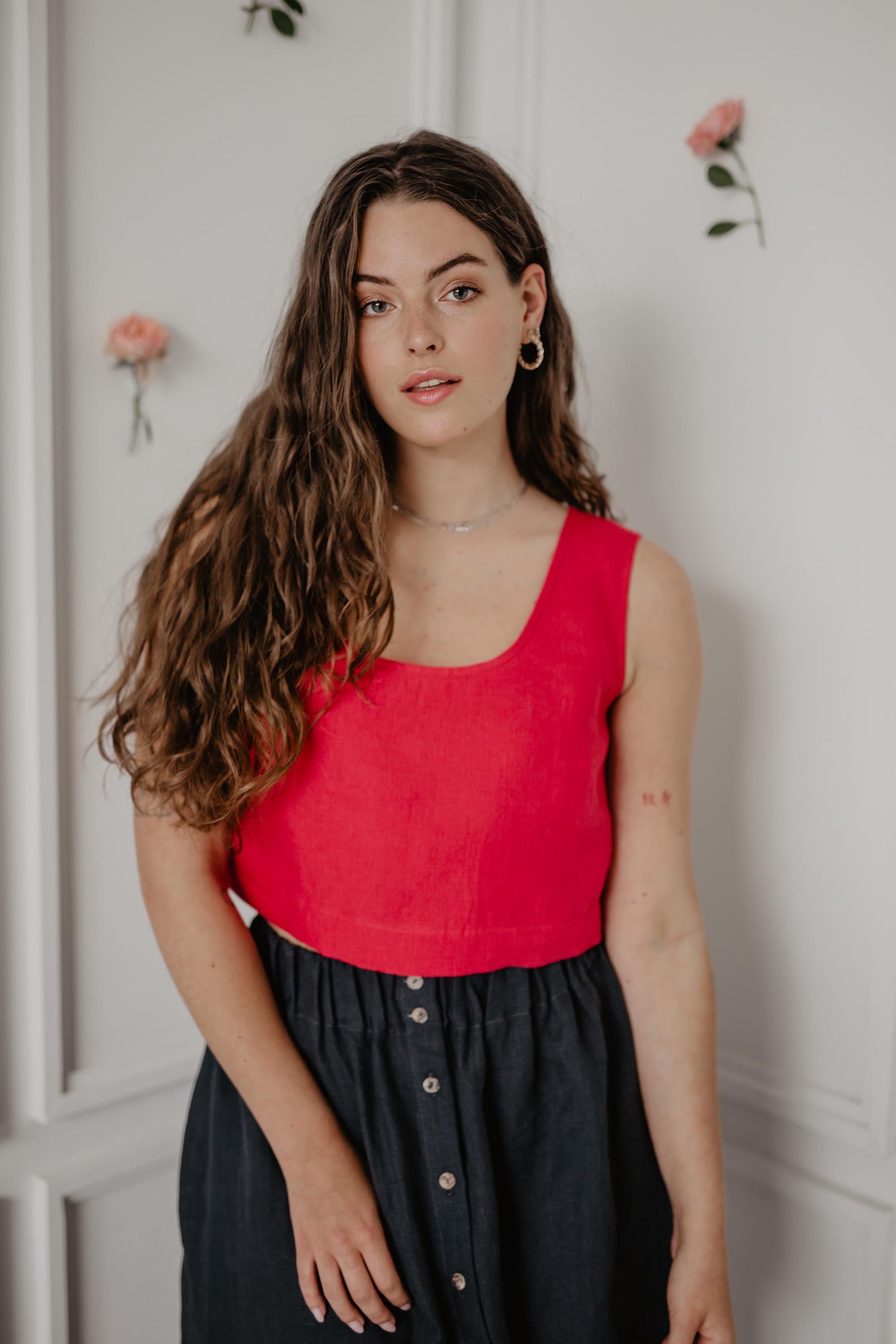 Mini linen crop top PIPPA