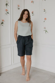 Long linen shorts MATILDA