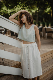 Linen skirt with buttons DAISY