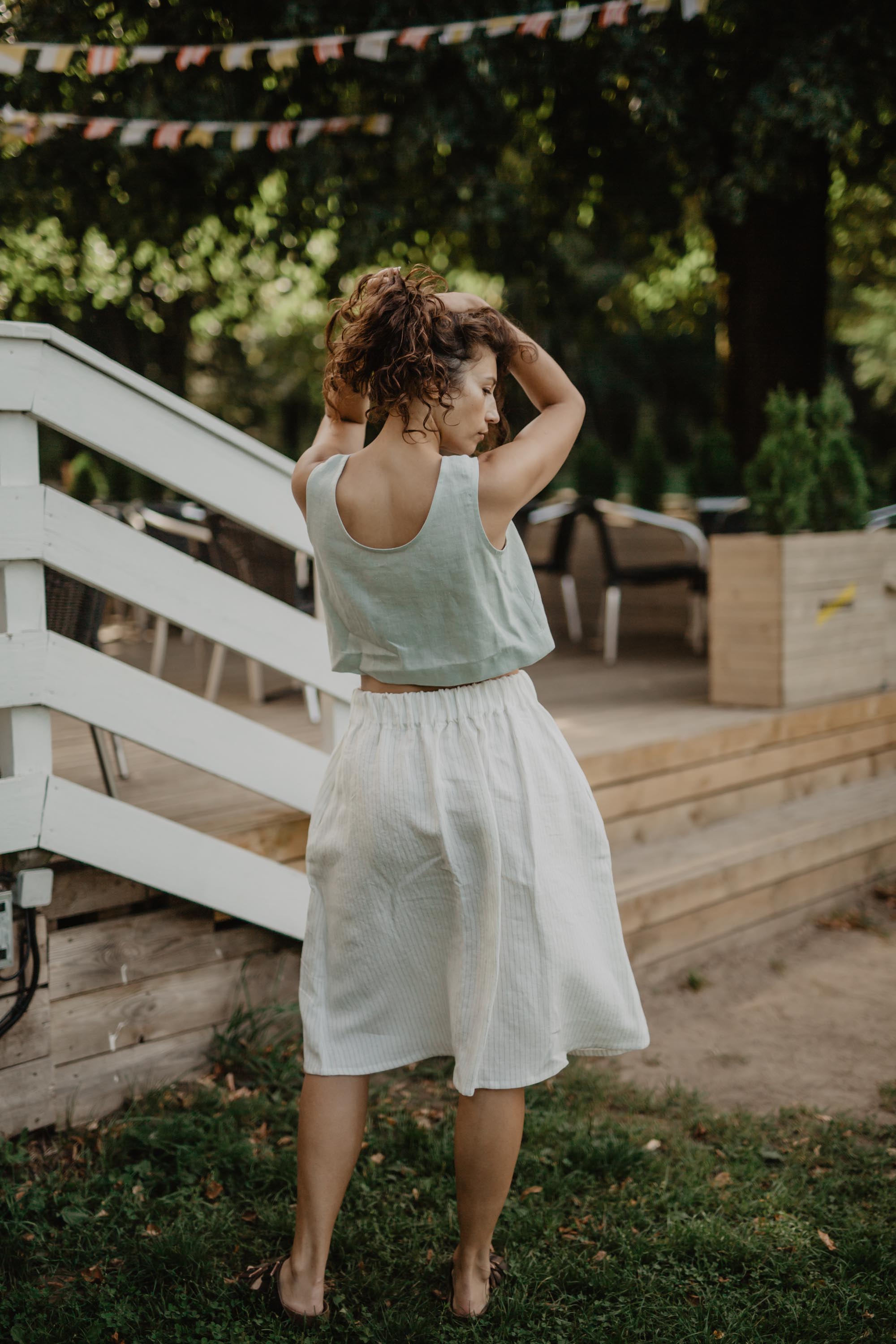 Mini linen crop top PIPPA