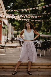 Linen skirt with buttons DAISY