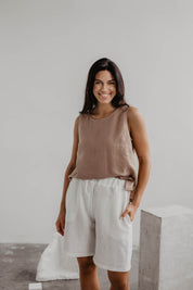 Classical linen top COLETTE