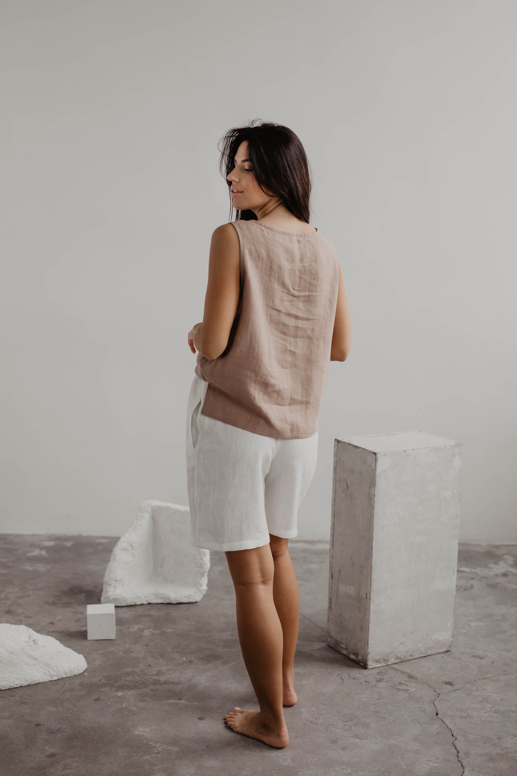 Classical linen top COLETTE