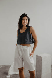 Mini linen crop top PIPPA