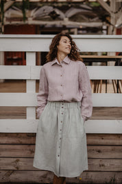 Linen skirt with buttons DAISY