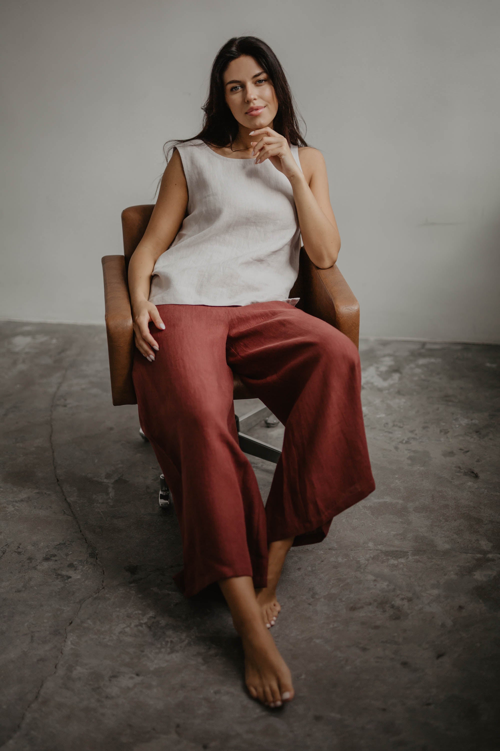 Wide linen pants ISABELLA