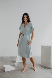 Linen wrap dress OLIVIA