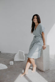 Linen wrap dress OLIVIA