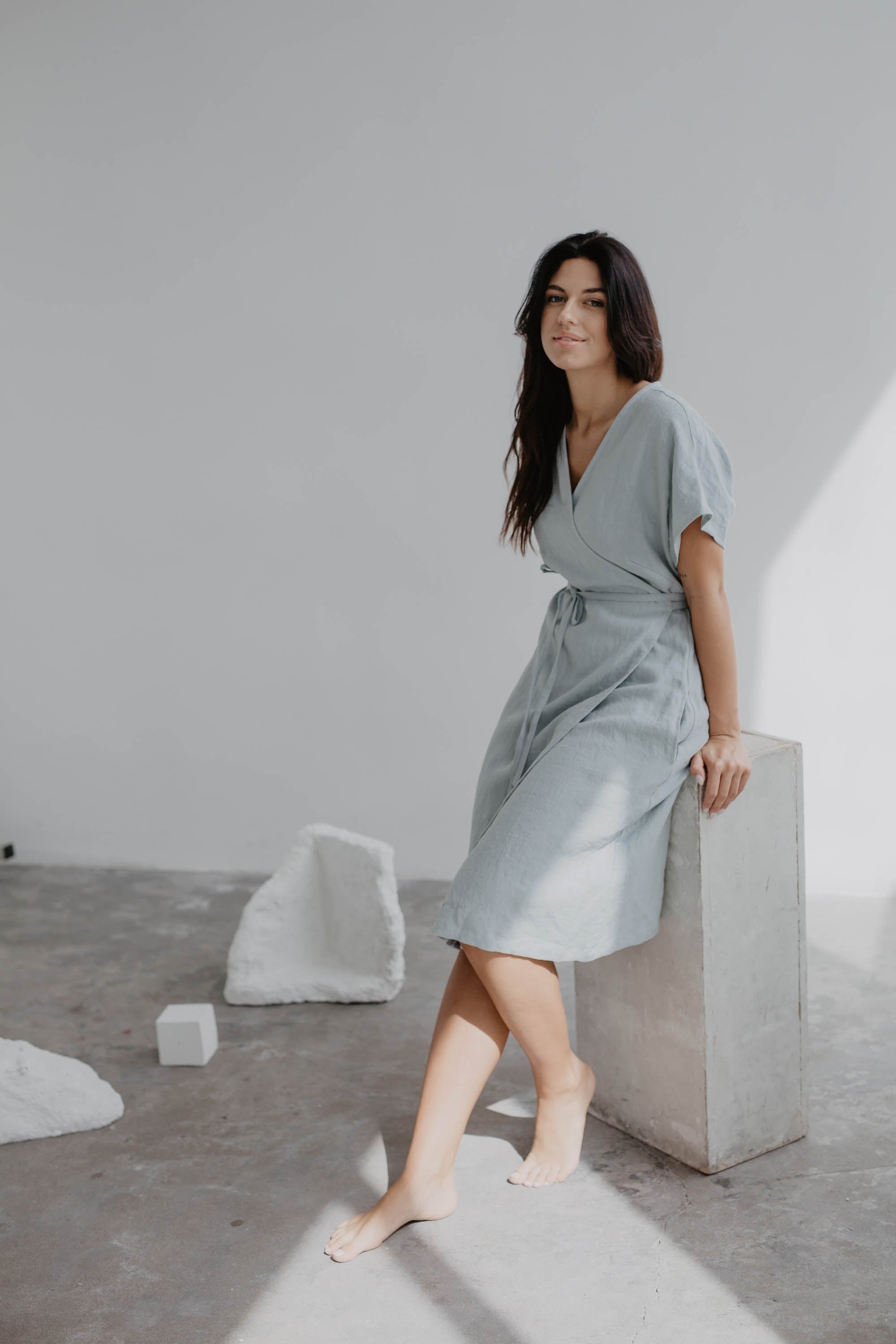 Linen wrap dress OLIVIA