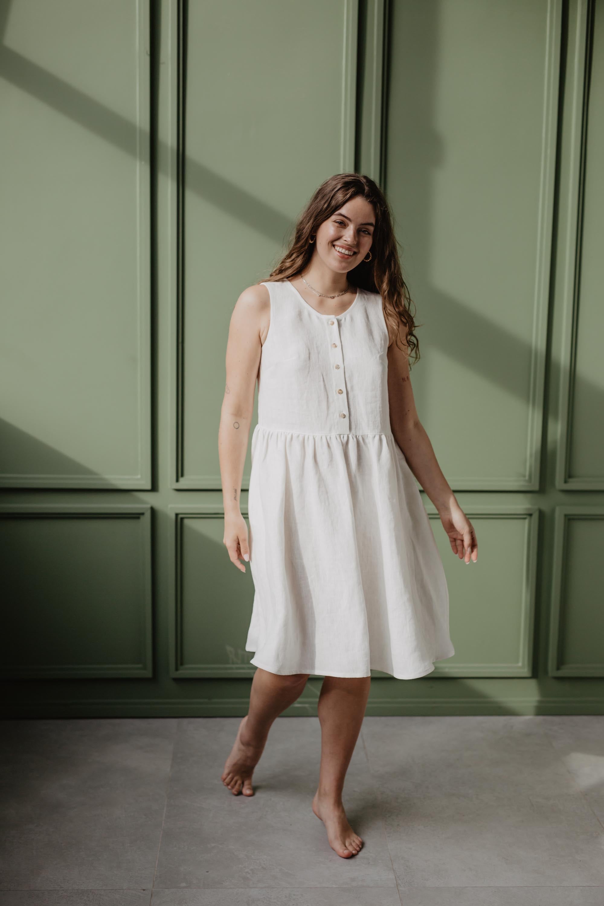 Linen sleeveless summer dress HAZEL