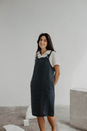 Linen apron dress JADE