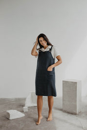 Linen apron dress JADE