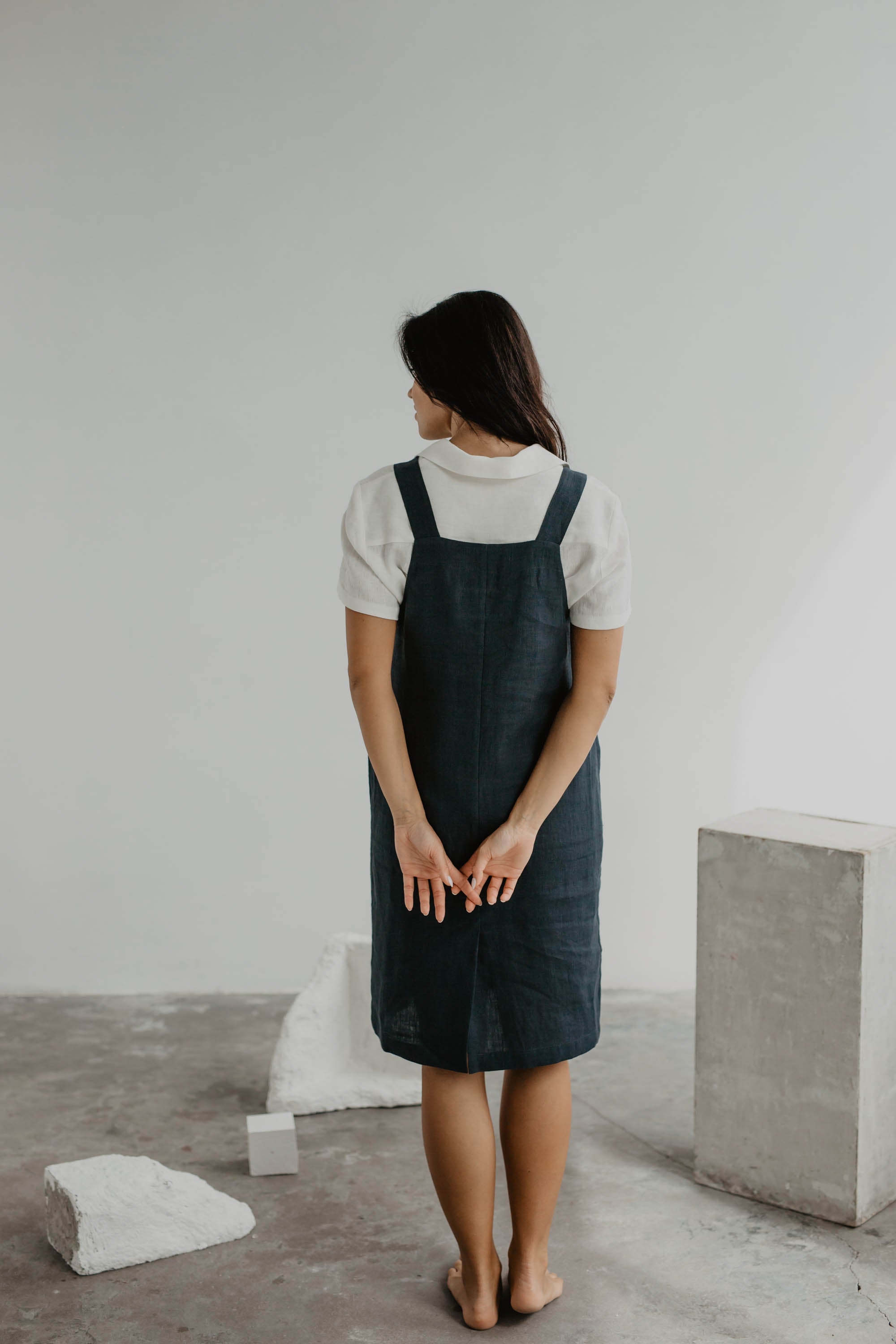 Linen apron dress JADE