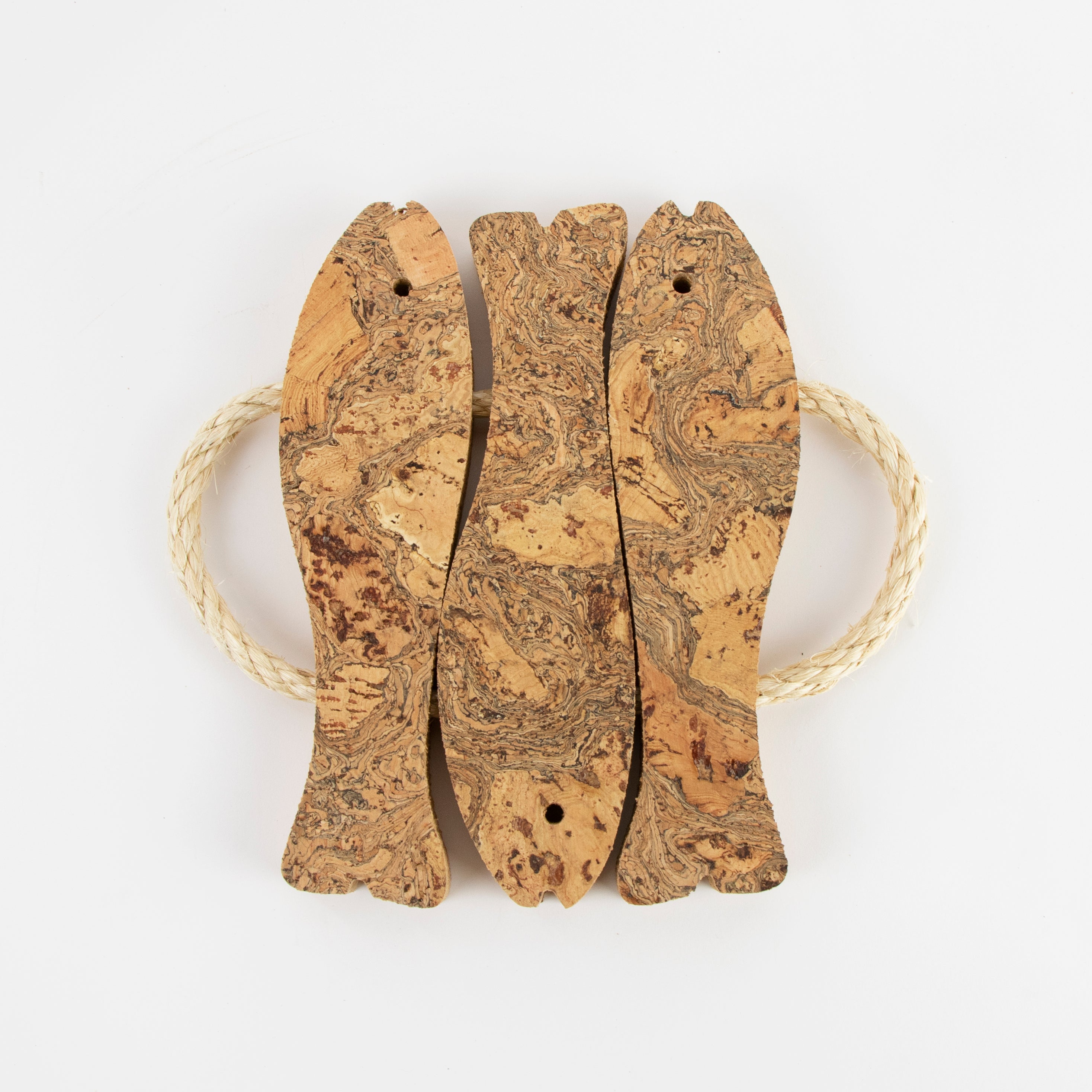 Cork Trivet | Three Fish | Ice Grey