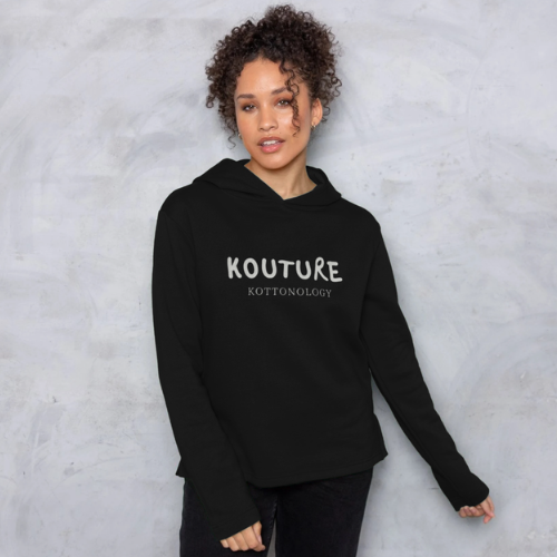 Womens Recycled Organic Cotton Kottonology Relaxed-Fit Hoodie in Black