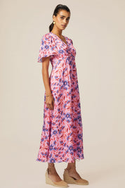 Anais Dress | Clematis Vines Pink/Purple