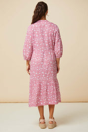 Charlotte Dress | Primula Pink/White