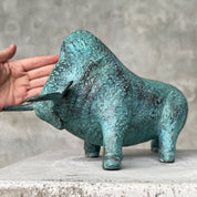 Patinated Charging American Bison