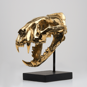 Sumatran Tiger Skull in Polished Bronze
